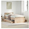 Image de Cadre de lit sans matelas avec tête de lit 75x190 cm pin massif, lit, cadre de lit simple, meuble de chambre à 3308789