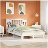 Image de Cadre de lit sans matelas blanc 140x190 cm bois de pin massif, meuble de chambre à coucher, sommier, lit en bois, 3308856