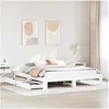 Image de Cadre de lit sans matelas blanc 180x200 cm bois massif de pin, sommier, cadre de lit double, cadre de lit en bois 3308991