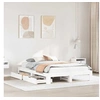 Image de Cadre de lit sans matelas blanc 140x190 cm bois de pin massif, sommier, cadre de lit double, cadre de lit en bois 3309012