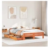 Image de Cadre de lit sans matelas cire marron 140x200cm bois pin massif, sommier, cadre de lit double, cadre de lit en bois 3309040