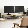 Image de Support de moniteur chêne sonoma 100x27x10 cm bois d'ingénierie, support de moniteur pour bureau, étagère de 854654