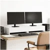 Image de Support de moniteur avec tiroirs blanc bois d'ingénierie, support d'écran, étagère de moniteur, base de moniteur 854670