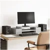 Image de Support de moniteur et rangement sonoma gris bois d ingénierie