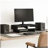 Image de Support de moniteur noir 50x27x15 cm bois d'ingénierie, support de moniteur pour bureau, étagère de moniteur, support 854743