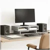 Image de Support de moniteur gris béton 50x27x15 cm bois d'ingénierie, support de moniteur pour bureau, étagère de moniteur, 854745