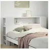 Image de Tête de lit avec rangement blanc 150 cm bois massif de pin, tête de lit en bois, tête de lit avec rangement, tête de 855628