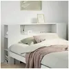 Image de Tête de lit avec rangement blanc 140 cm bois massif de pin, tête de lit en bois, tête de lit avec rangement, tête de 855631