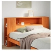 Image de Tête de lit avec rangement cire marron 140cm bois massif de pin, tête de lit en bois, tête de lit avec rangement, 855632