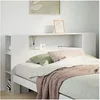 Image de Tête de lit avec rangement blanc 135 cm bois massif de pin, tête de lit en bois, tête de lit avec rangement, tête de 855634