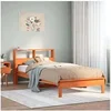Image de Lit 220.5 x 102 x 80 cm en cire sommier a lattes de couleur