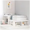 Image de Table de chevet avec bureau blanc bois de pin massif 855751