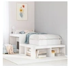 Image de Table de chevet avec bureau blanc bois de pin massif