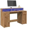 Image de Bureau avec lumières LED chêne artisanal bois d ingénierie