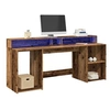 Image de Bureau avec lumières LED vieux bois bois d ingénierie