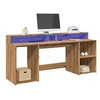 Image de Bureau avec lumières LED chêne artisanal bois d ingénierie