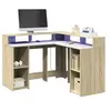Image de Bureau avec lumières LED chêne sonoma bois d ingénierie