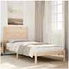 Image de Cadre de lit extra long sans matelas 90x220 cm bois massif, meuble de chambre à coucher, sommier, lit en bois, lit, 3309281