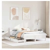 Image de Cadre de lit sans matelas blanc 135x190 cm bois de pin massif, meuble de chambre à coucher, sommier, lit en bois, 3309786