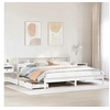 Image de Bed met boekenkast zonder matras grenenhout wit 200x200 cm3309798