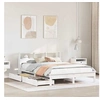 Image de Lit bibliothèque sans matelas blanc 140x190 cm bois pin massif, meuble de chambre à coucher, sommier, lit en bois, 3309822