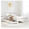 Image de Bed met boekenkast zonder matras grenenhout wit 75x190 cm3309834