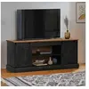 Image de Meuble TV HALDEN 2 portes coulissantes noir 150x40x60 cm, meuble télé, meuble de support tv, console tv, buffet tv, 4018416