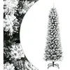 Image de Sapin de Noël artificiel mince avec neige floquée 180 cm PVC/PE, arbre de Noël artificiel, arbre artificiel, ornement 4019687