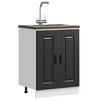 Image de Meuble bas pour évier Kalmar noir 60x46x81,5 cm bois ingénierie, meuble bas de cuisine, meuble bas de cuisine avec 853438
