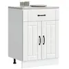Image de Armoire de cuisine Lucca blanc bois d'ingénierie, meuble d'évier, meuble de cuisine avec tiroir, meuble de cuisine à 853727