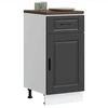 Image de Armoire de cuisine Porto noir bois d'ingénierie 853948