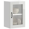 Image de Armoire murale cuisine avec porte en verre Porto blanc brillant 854009