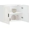 Image de Armoire murale de cuisine Porto blanc brillant bois ingénierie, meuble mural de cuisine, armoire pour mur de cuisine, 854069