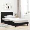 Image de Cadre de lit sans matelas Hanko noir 100x200 cm tissu 3310372