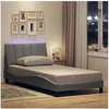 Image de Cadre de lit sans matelas gris clair 100x200 cm tissu, lit, sommier, lit en tissu, meuble de chambre à coucher, lit 3310440