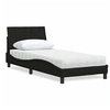 Image de Lit avec matelas noir 90x190 cm tissu, meuble de chambre à coucher, lit simple, lit à panneaux, sommier, lit avec 3310498
