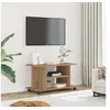 Image de Meuble TV roulettes chêne artisanal 80x40x45 cm bois ingénierie