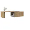 Image de Table basse chêne artisanal 150x50x35 cm bois d'ingénierie, table d'appoint, table de salon, table latérale, bout de 855981