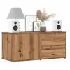 Image de Meuble TV chêne artisanal 80x34x35,5 cm bois d'ingénierie, banc TV, meuble télé, meuble multimédia, buffet TV, meuble 856011