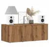 Image de Meuble TV chêne artisanal 80x34x30 cm bois d'ingénierie, banc TV, meuble télé, meuble multimédia, buffet TV, meuble 856013