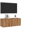 Image de Meuble TV mural chêne artisanal 80x30x30 cm bois d ingénierie