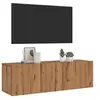 Image de Meuble TV mural chêne artisanal 100x30x30 cm bois d'ingénierie, support TV, armoire média, console TV, meuble HiFi, 856019