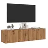 Image de Meuble TV mural chêne artisanal 120x30x30 cm bois d ingénierie