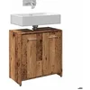 Image de Armoire lavabo de salle de bain vieux bois 60x33x60 cm, meuble de lavabo, meuble sous vasque de salle de bain, meuble 856039
