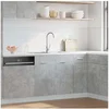 Image de Meuble bas Lyon, Gris Béton, 80x46x81,5 cm, Bois d'ingénierie, Idéal pour cuisine et salle de bain, Armoire 856076