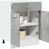 Image de Meuble bas Lyon, Gris Béton, 60x46x81,5 cm, Bois d'ingénierie, Rangement salle de bain & cuisine, Armoire sous-évier, 856088