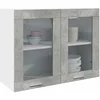 Image de Armoire murale en verre Lyon, Gris Béton, 80x31x60 cm, Bois d'ingénierie & Verre, Meuble suspendu, Armoire pour salle 856118
