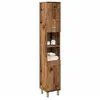 Image de Armoire de salle de bain vieux bois 30x30x179cm bois ingénierie, armoire de rangement de salle de bain, placard de 856140