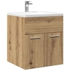 Image de Armoire lavabo de salle de bain chêne artisanal bois ingénierie