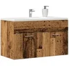 Image de Armoire lavabo de salle de bain vieux bois bois d'ingénierie, placard lavabo de salle de bain, meuble de salle de 856215